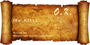 Ohr Kitti névjegykártya